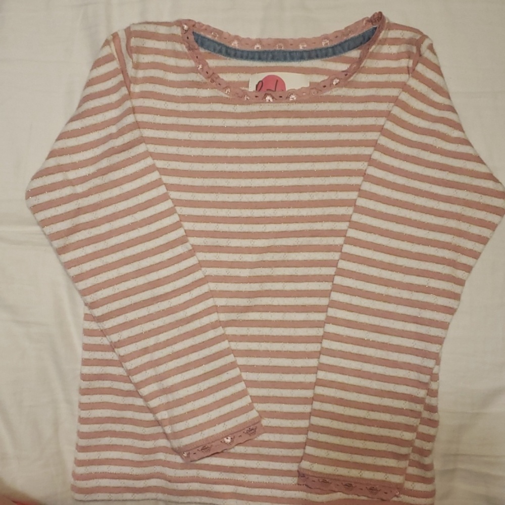 Girls Mini Boden long sleeve striped shirt